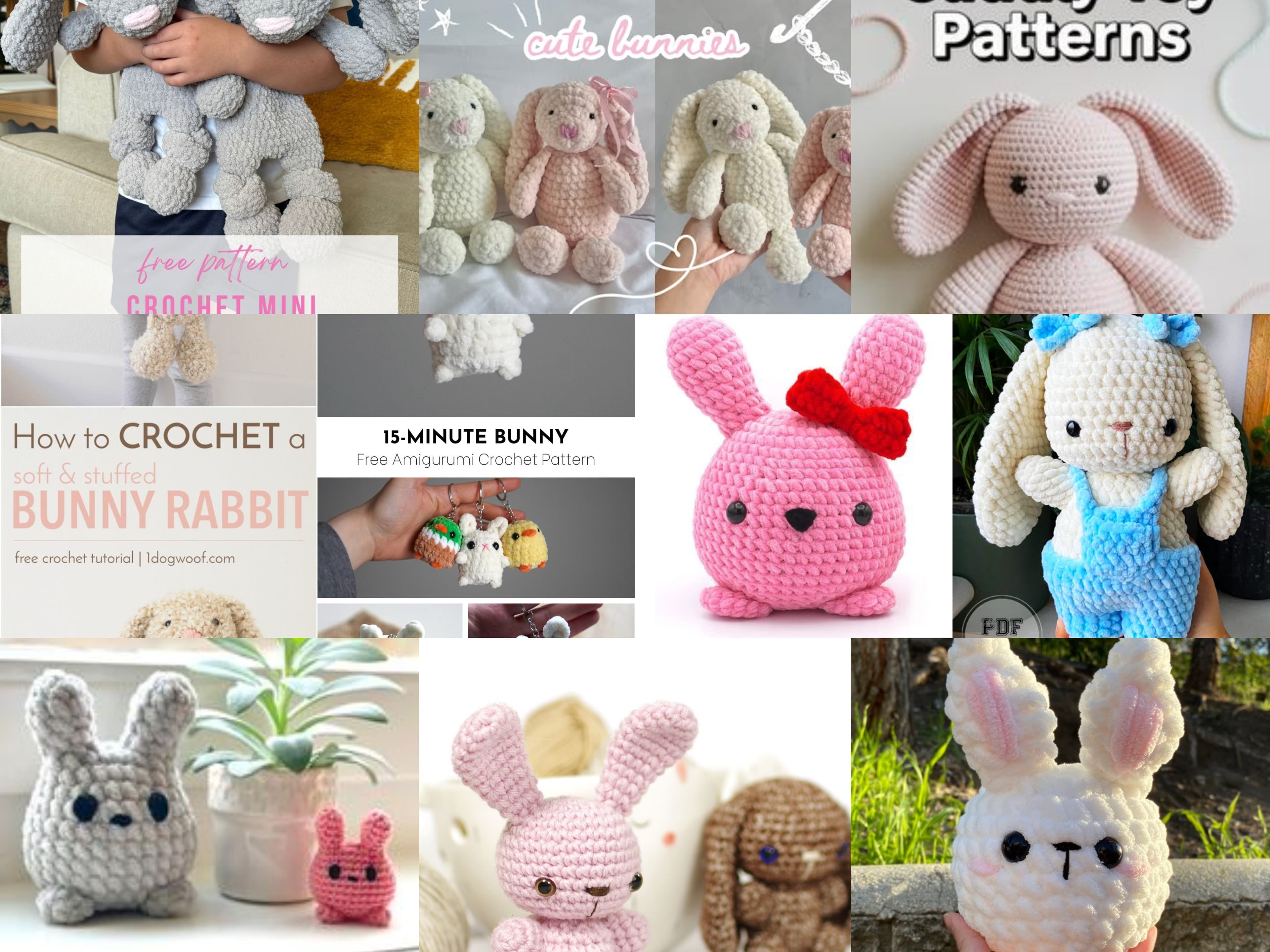 10 patrons d'amigurumi lapin au crochet gratuits (du débutant à l'intermédiaire)